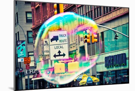 Bubble Floating in NYC-null-Mounted Photo