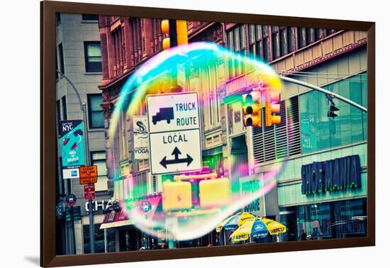 Bubble Floating in NYC-null-Framed Photo