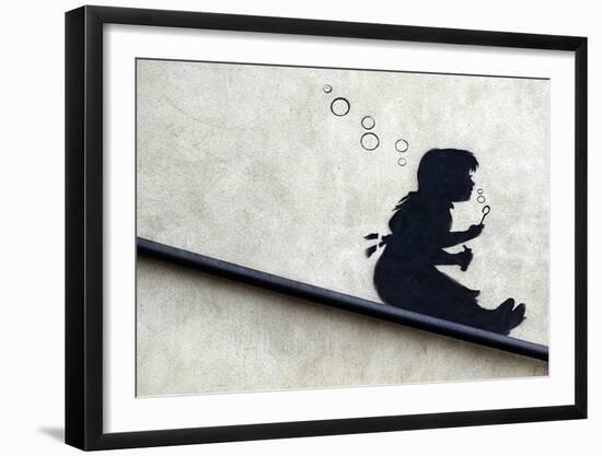 Bubble Girl-Banksy-Framed Giclee Print