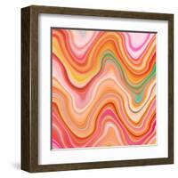 Bubble gum memories - Orange and Pink-Dominique Vari-Framed Art Print