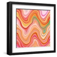Bubble gum memories - Orange and Pink-Dominique Vari-Framed Art Print