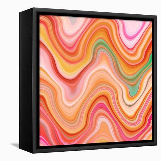 Bubble gum memories - Orange and Pink-Dominique Vari-Framed Stretched Canvas