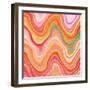 Bubble gum memories - Orange and Pink-Dominique Vari-Framed Art Print