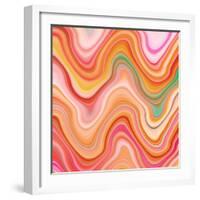 Bubble gum memories - Orange and Pink-Dominique Vari-Framed Art Print