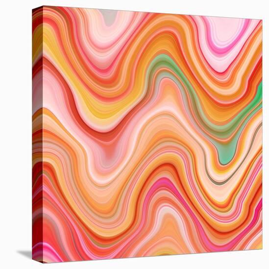 Bubble gum memories - Orange and Pink-Dominique Vari-Stretched Canvas