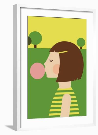 Bubblegum Girl-Dicky Bird-Framed Giclee Print