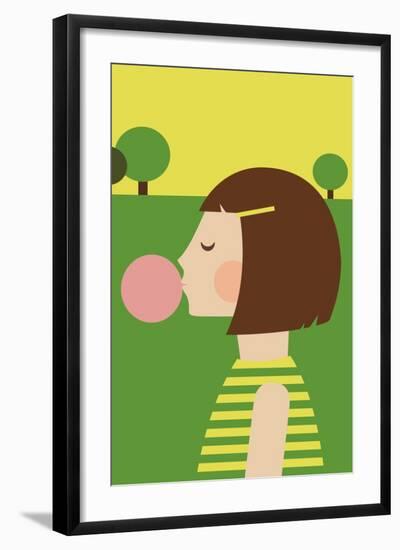 Bubblegum Girl-Dicky Bird-Framed Giclee Print