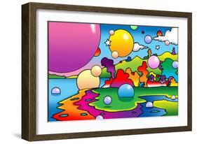 Bubbles Landscape-Howie Green-Framed Giclee Print