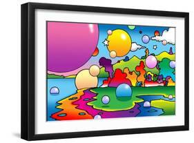 Bubbles Landscape-Howie Green-Framed Giclee Print