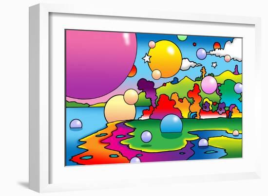 Bubbles Landscape-Howie Green-Framed Giclee Print