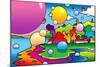 Bubbles Landscape-Howie Green-Mounted Giclee Print