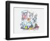 Bubbles on the Head-Bill Bell-Framed Giclee Print