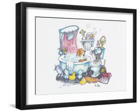 Bubbles on the Head-Bill Bell-Framed Giclee Print