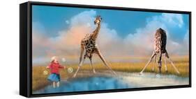 Bubbles with Giraffes-Nancy Tillman-Framed Stretched Canvas