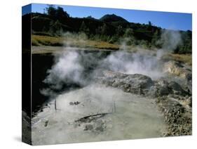 Bubbling Mud Pools, Kawah Sikidang Volcanic Crater, Dieng Plateau, Island of Java, Indonesia-Jane Sweeney-Stretched Canvas