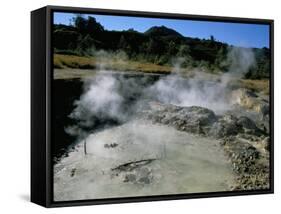 Bubbling Mud Pools, Kawah Sikidang Volcanic Crater, Dieng Plateau, Island of Java, Indonesia-Jane Sweeney-Framed Stretched Canvas