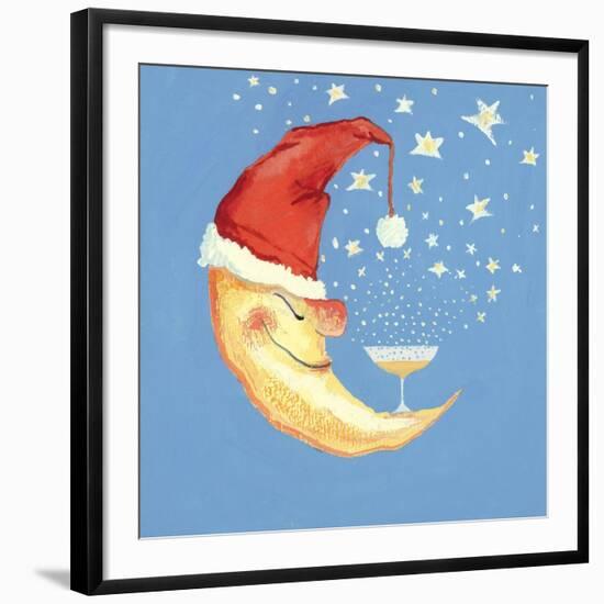 Bubbly Christmas Moon-David Cooke-Framed Giclee Print