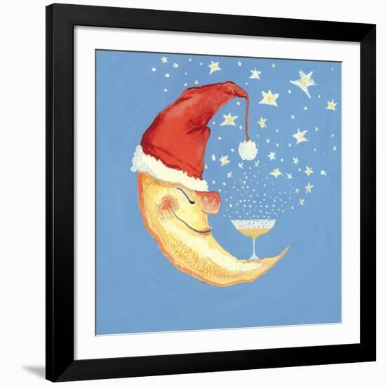 Bubbly Christmas Moon-David Cooke-Framed Giclee Print