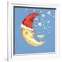 Bubbly Christmas Moon-David Cooke-Framed Giclee Print