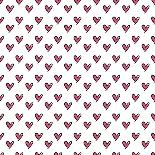 Hearts Seamless Pattern. Cute Doodle Hearts.-Bubushonok-Stretched Canvas