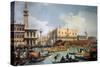 Buccentoro's Return to the Pier at the Doges' Palace, 1730S-Canaletto-Stretched Canvas