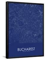 Bucharest, Romania Blue Map-null-Framed Poster