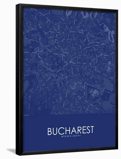 Bucharest, Romania Blue Map-null-Framed Poster