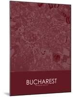 Bucharest, Romania Red Map-null-Mounted Poster