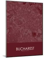 Bucharest, Romania Red Map-null-Mounted Poster