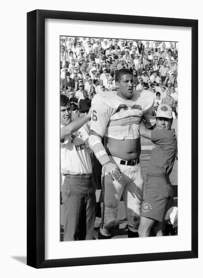 Buck Buchanan in Locker-Room, Superbowl I, Los Angeles, California, January 15, 1967-Bill Ray-Framed Photographic Print