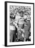 Buck Buchanan in Locker-Room, Superbowl I, Los Angeles, California, January 15, 1967-Bill Ray-Framed Photographic Print