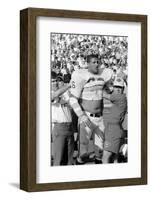 Buck Buchanan in Locker-Room, Superbowl I, Los Angeles, California, January 15, 1967-Bill Ray-Framed Photographic Print