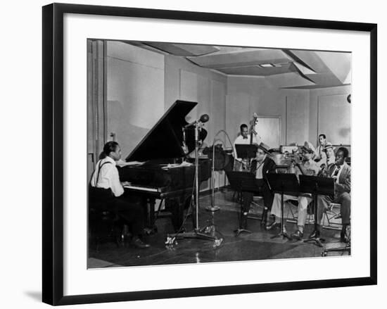 Buck Clayton, Charlie Parker, Dexter Gordon, Charles Thompson, Danny Barker, Jimmy Butts, JC Heard-null-Framed Photo