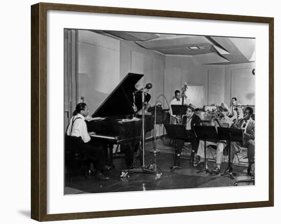 Buck Clayton, Charlie Parker, Dexter Gordon, Charles Thompson, Danny Barker, Jimmy Butts, JC Heard-null-Framed Photo