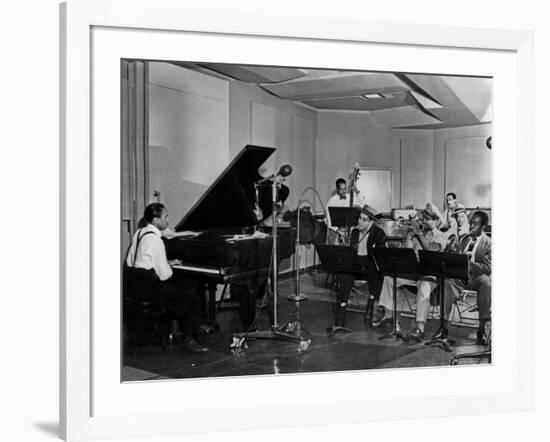 Buck Clayton, Charlie Parker, Dexter Gordon, Charles Thompson, Danny Barker, Jimmy Butts, JC Heard-null-Framed Photo