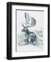 Buck in the Grass, 2006-Mark Adlington-Framed Giclee Print