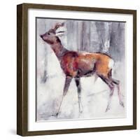 Buck in the Snow, 2000-Mark Adlington-Framed Giclee Print