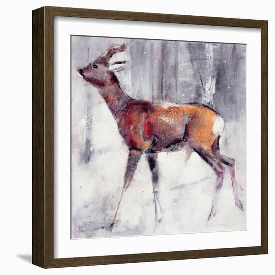 Buck in the Snow, 2000-Mark Adlington-Framed Giclee Print