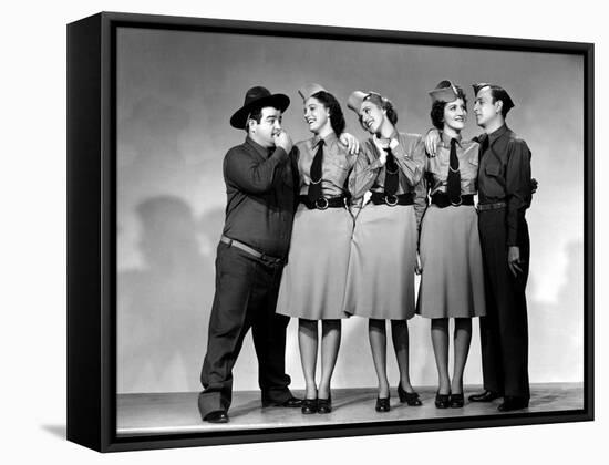 Buck Privates, Lou Costello, Maxine Andrews, Patty Andrews, Laverne Andrews, 1941-null-Framed Stretched Canvas