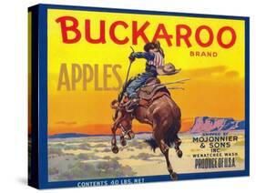 Buckaroo Apple Label - Wenatchee, WA-Lantern Press-Stretched Canvas