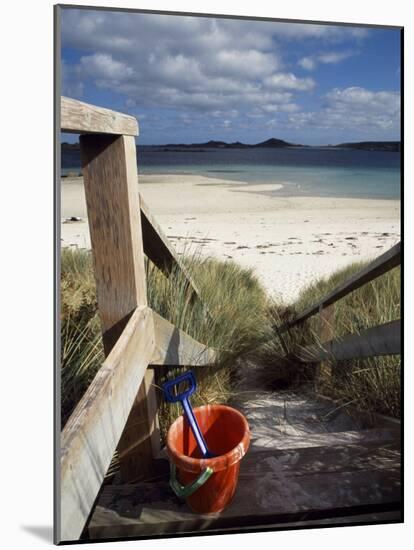 Bucket and Spade on the Steps Leading to the Beach Near Blockhouse Point, Tresco-Fergus Kennedy-Mounted Photographic Print