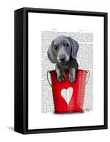 Buckets of Love Dachshund Puppy-Fab Funky-Framed Stretched Canvas