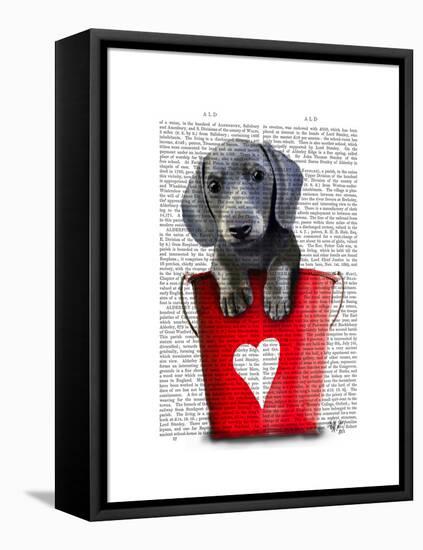 Buckets of Love Dachshund Puppy-Fab Funky-Framed Stretched Canvas
