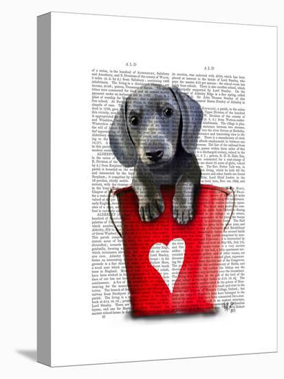 Buckets of Love Dachshund Puppy-Fab Funky-Stretched Canvas