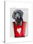 Buckets of Love Dachshund Puppy-Fab Funky-Stretched Canvas