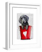 Buckets of Love Dachshund Puppy-Fab Funky-Framed Art Print