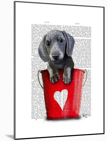 Buckets of Love Dachshund Puppy-Fab Funky-Mounted Art Print
