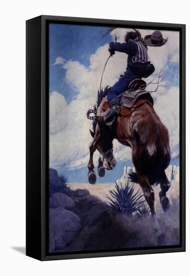 Bucking, 1904-Newell Convers Wyeth-Framed Stretched Canvas