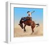 Bucking Rodeo Horse-null-Framed Art Print