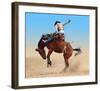 Bucking Rodeo Horse-null-Framed Art Print